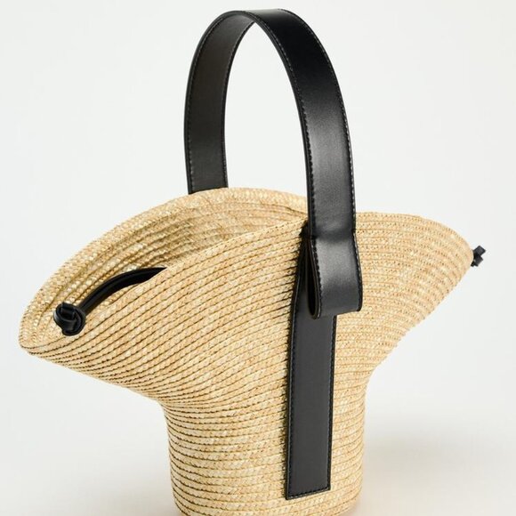 🦋 BLOGGERS FAVORITE 🦋 NWT ZARA RAFFIA BASKET BAG - Picture 5 of 15